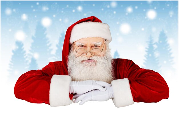 Portrait of santa claus on christmas background