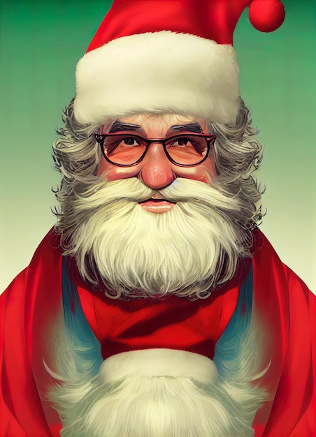 Portrait of Santa Claus Digital illustration