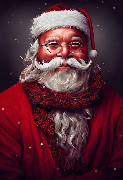 Ritratto di babbo natale illustrazione digitale