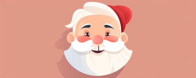 Portrait of Santa claus minimalistic christmas greeting card illustration panorama Generative ai