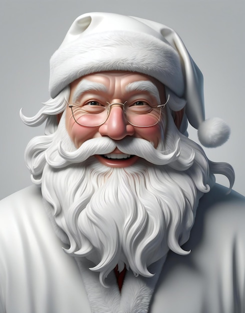 Portrait of Santa Claus with white beard and glasses