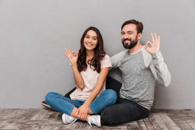 Portrait of a satisfied young couple