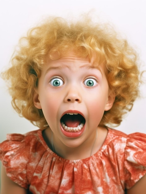 Foto ritratto di bambino spaventato dal dentista ai generato