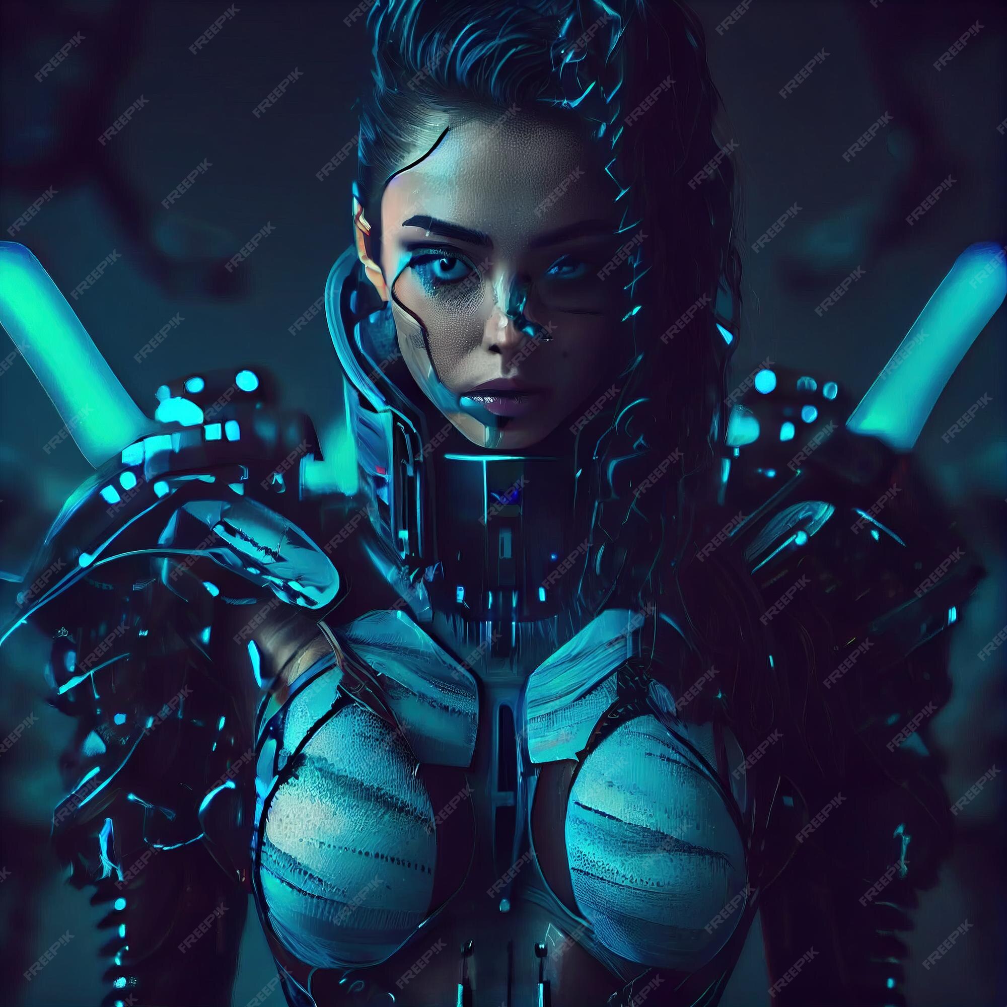 cyberpunk futuristic sci-fi girl world