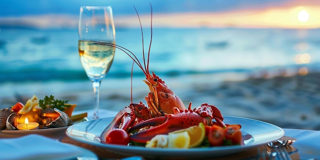 Foto ritratto di seaside symphony festa di pesce fresco