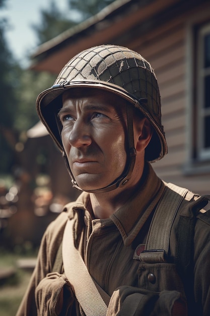 Photo portrait of second world war soldier