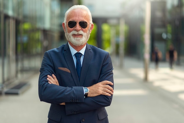 Portrait of senior business man outdoor