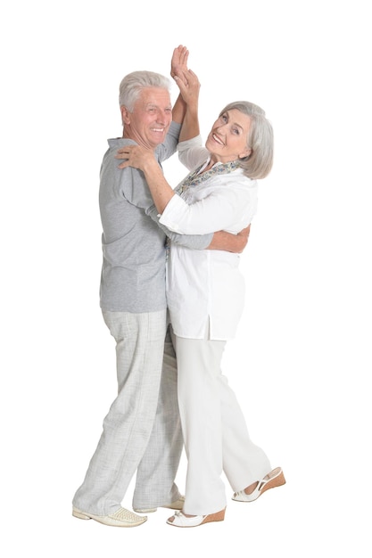 Portrait of senior couple dancing