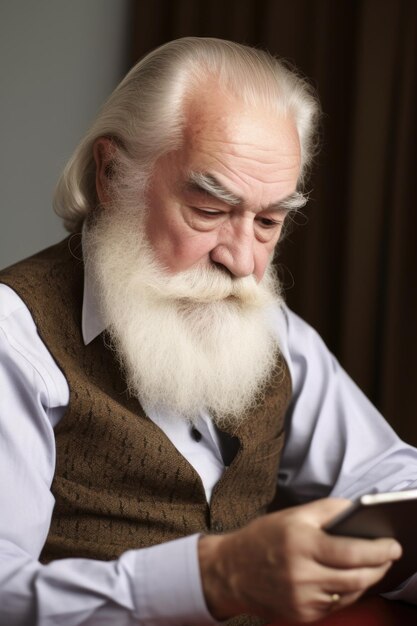 Portrait of a senior man using his digital tablet