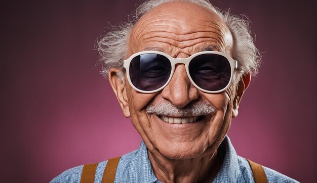 Portrait of a senior old man closeup elderly man grandfather portrait senior man looking at cam