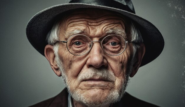 portrait of a senior old man closeup elderly man grandfather portrait senior man looking at cam