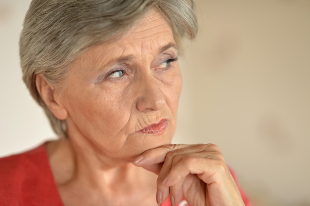 Portrait of a senior woman happy at home