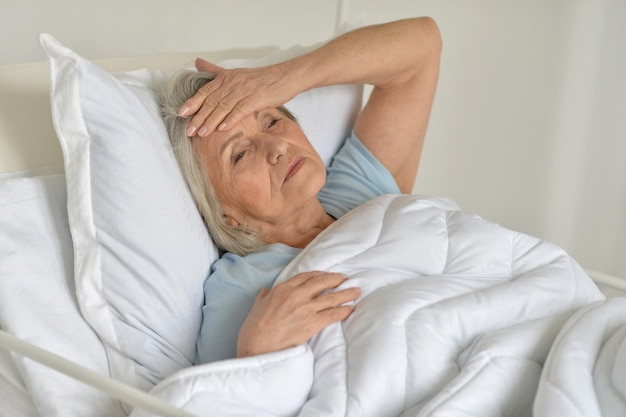 Portrait of a senior woman portrait in a hospital