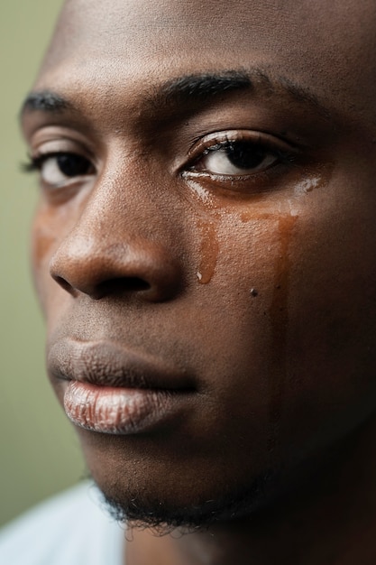 Photo portrait of sensitive man