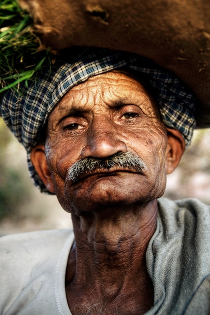 Portrait of a serious Indian man