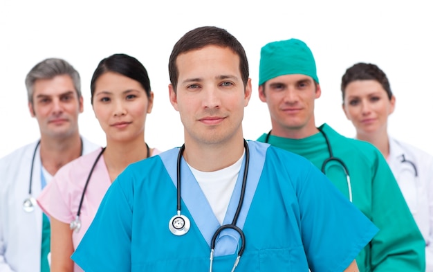 Portrait of a serious medical team