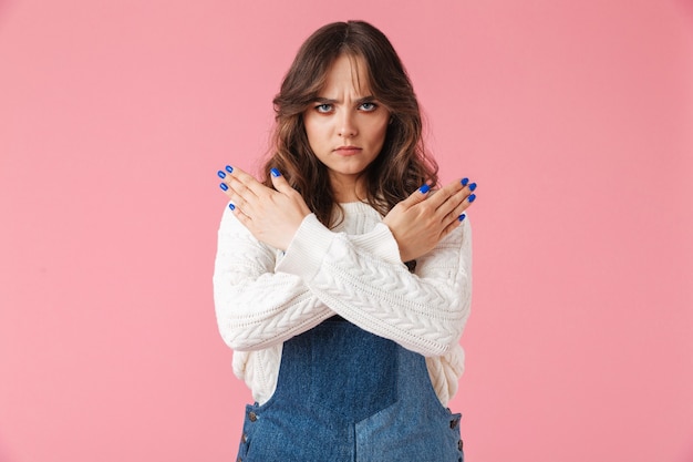 Portrait of a serious young girl