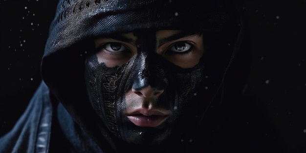 Portrait of Shinobi dressed in dark