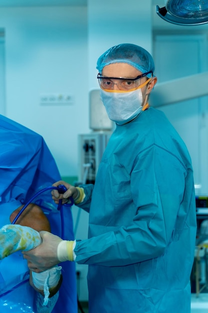 Portrait Shot of a Surgeon Thinking About Saving Life of a Patient