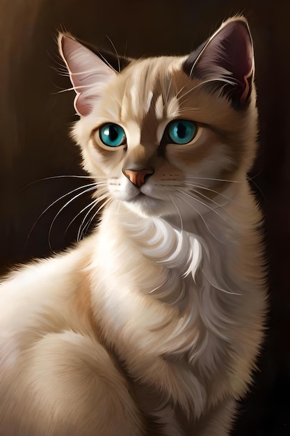 Portrait of a Siamese kitten