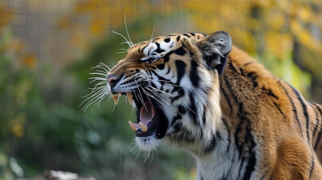 Portrait of Siberian Tiger Growling Generative Ai