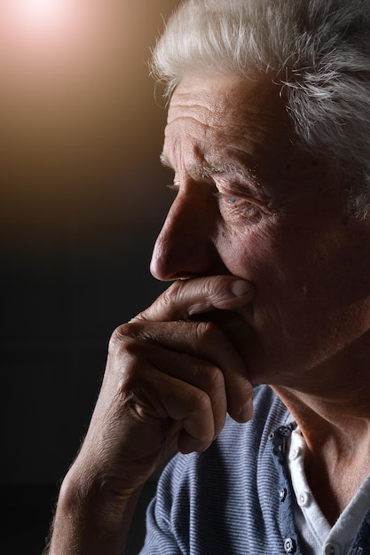 Portrait of sick senior man