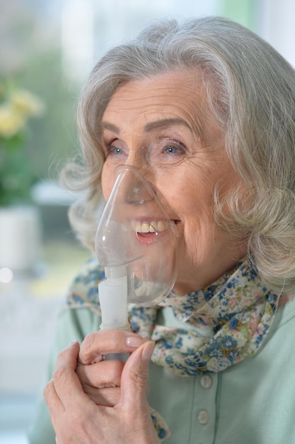 Portrait of sick senior woman