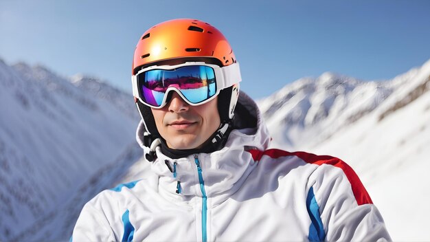 Foto ritratto di uno sciatore
