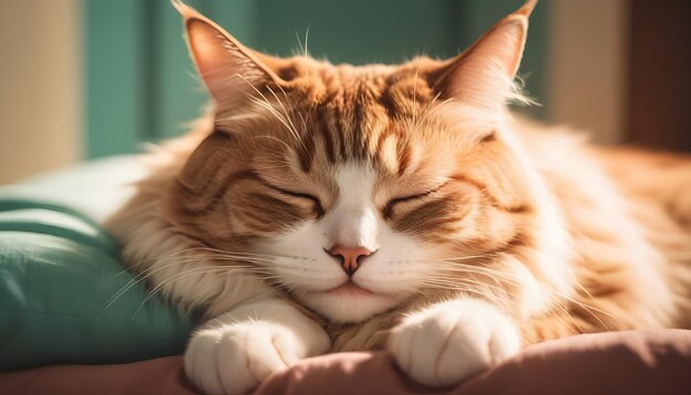 眠っている猫の肖像画