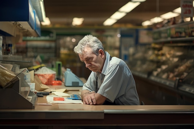 Photo portrait of small business owner concerned about the problems he is having