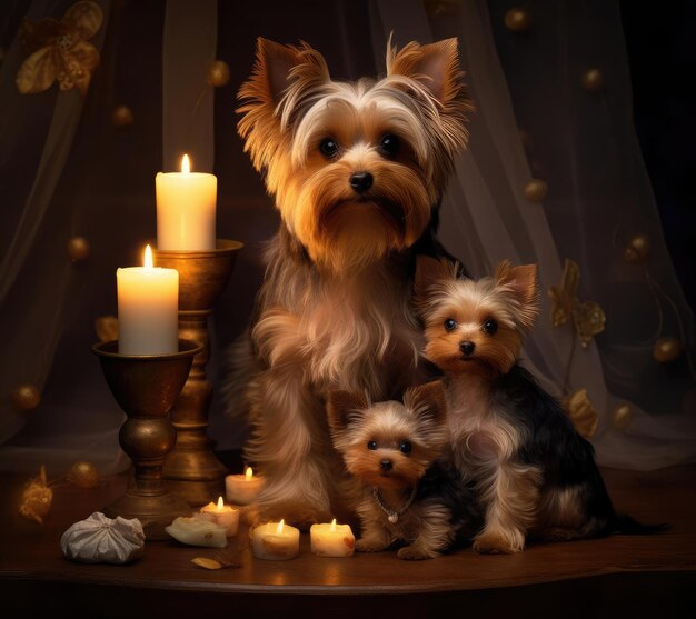 Portrait of small domestic dogs