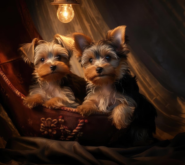 Portrait of small domestic dogs