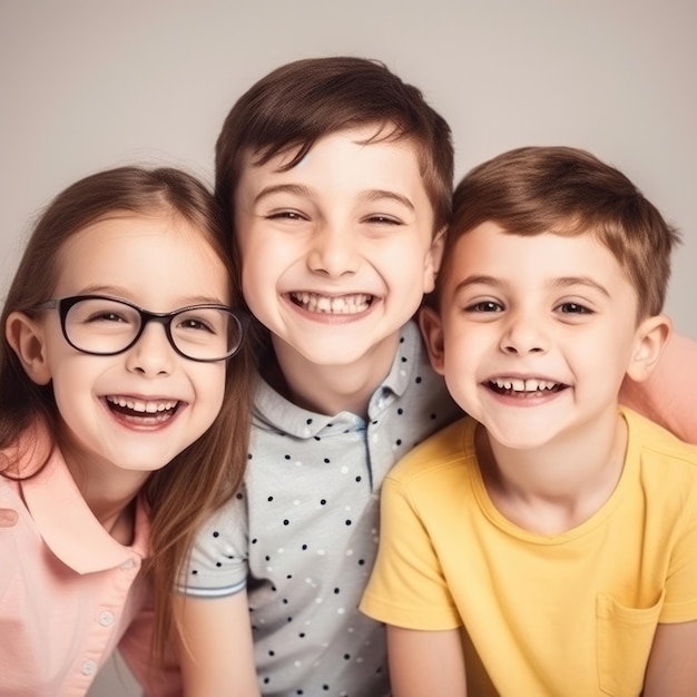 Portrait of smiley little kids