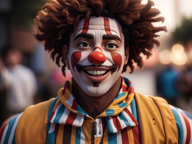 Portrait of smiley male clown