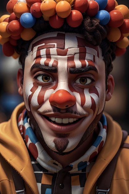 Foto ritratto di un clown maschio sorridente