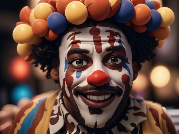 Portrait of smiley male clown