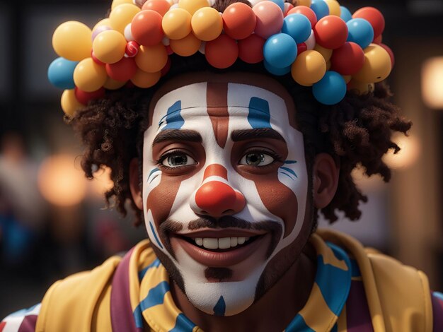 Portrait of smiley male clown