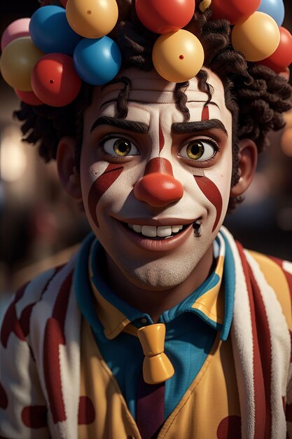 Foto ritratto di un clown maschio sorridente