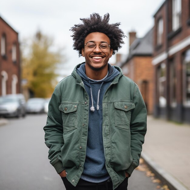 portrait of a smiling afro American guy