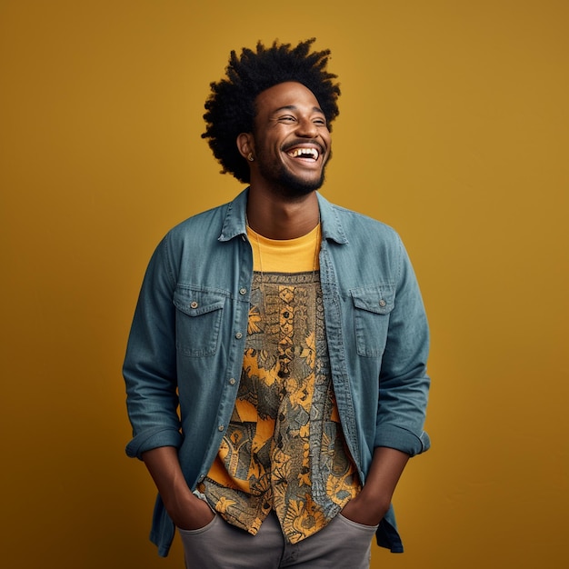 미소 짓는 아프리카계 미국인 남자 의 초상화