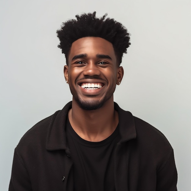 Portrait of a smiling black man Image generated by AI