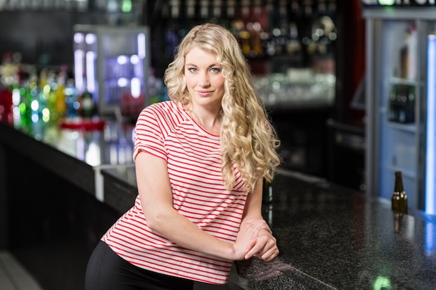 Portrait of smiling blonde woman