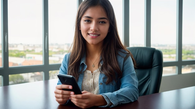 Photo portrait of a smiling businesswoman