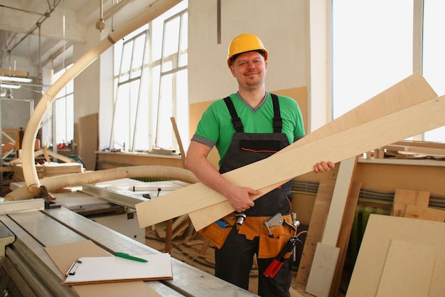 Portrait of a smiling carpenter