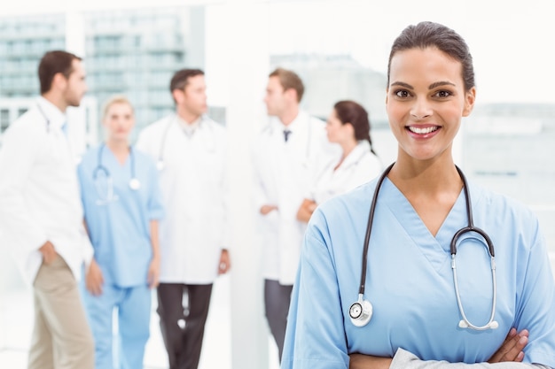 Portrait of a smiling confident female doctor