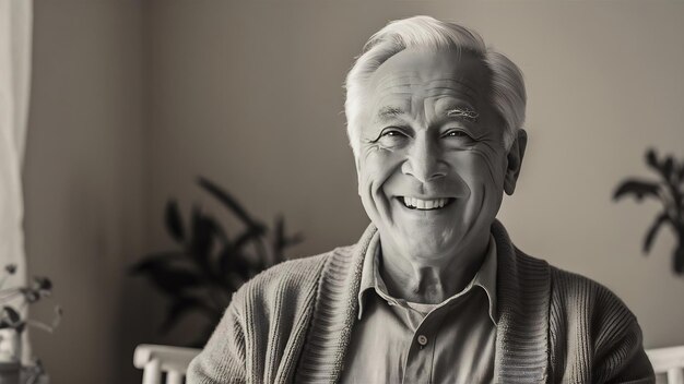 Portrait of smiling elderly man