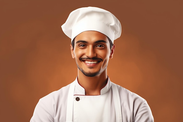 Portrait of a smiling european male chef generative by ai