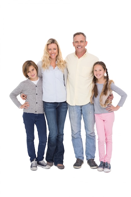 Portrait of smiling family standing together