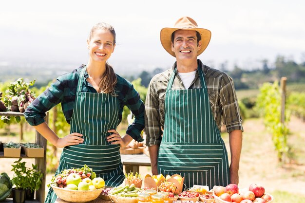 Portrait of smiling farmer couple