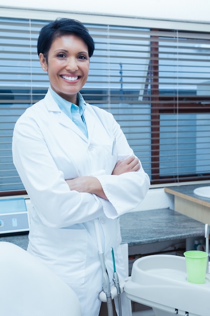 Portrait of smiling female dentist